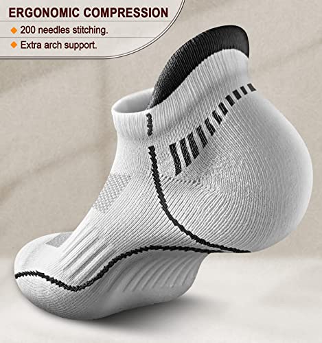 Image of BULLIANT Socks For Women 6Pairs-Womens Athletic Ankle Socks No Show Cushioned for Walking Running-Compression Arch Support