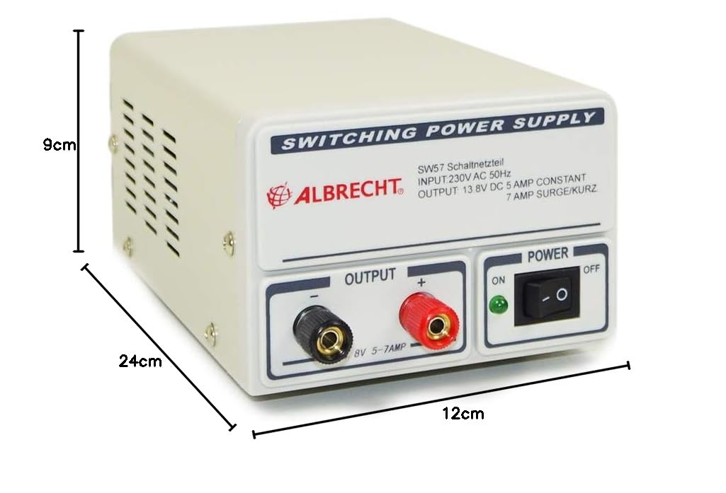 Albrecht Bloc d'alimentation à découpage SW 57 47510 5-7 A 13,8 V – Alimentation silencieuse pour radios CB et autoradios