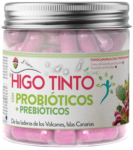 Probióticos y Prebióticos – Suplemento Natural para Flora Intestinal, Microbiota y Defensas – Fórmula avanzada – MEGAFLORA EVO9 Con HIGO TINTO de Tuno Canarias Certificación ecológica