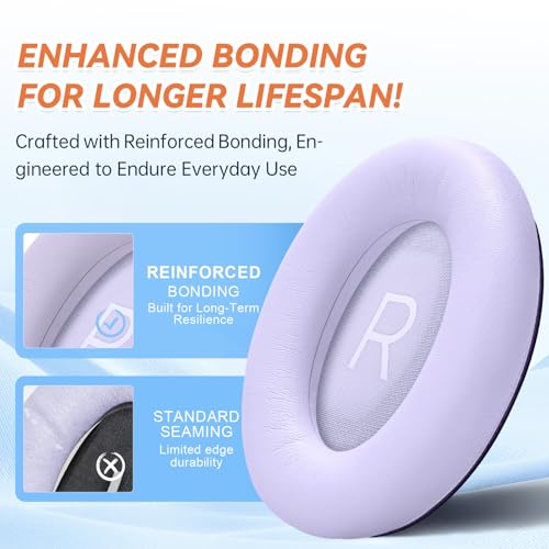 Image of Aurivor Replacement Ear Pads for Bose QuietComfort 45 35 ii (QC45 QC35) Headphones, Earpads Cushions for QC SE SC & New Quiet Comfort (Deep Bass), with Softer Foam & Protein Leather (Chilled Lilac)