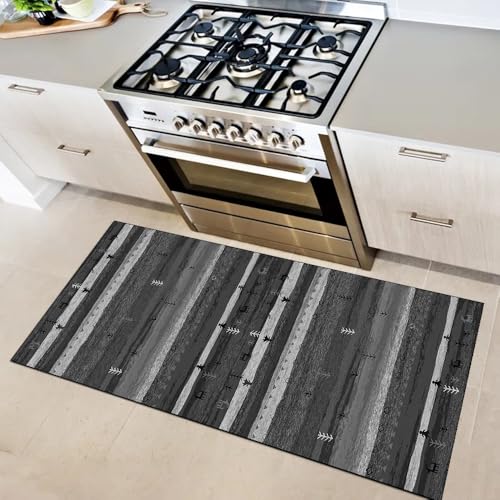 Alfombra de pasillo gris oscuro de 40x150 cm lavable para hogar 2