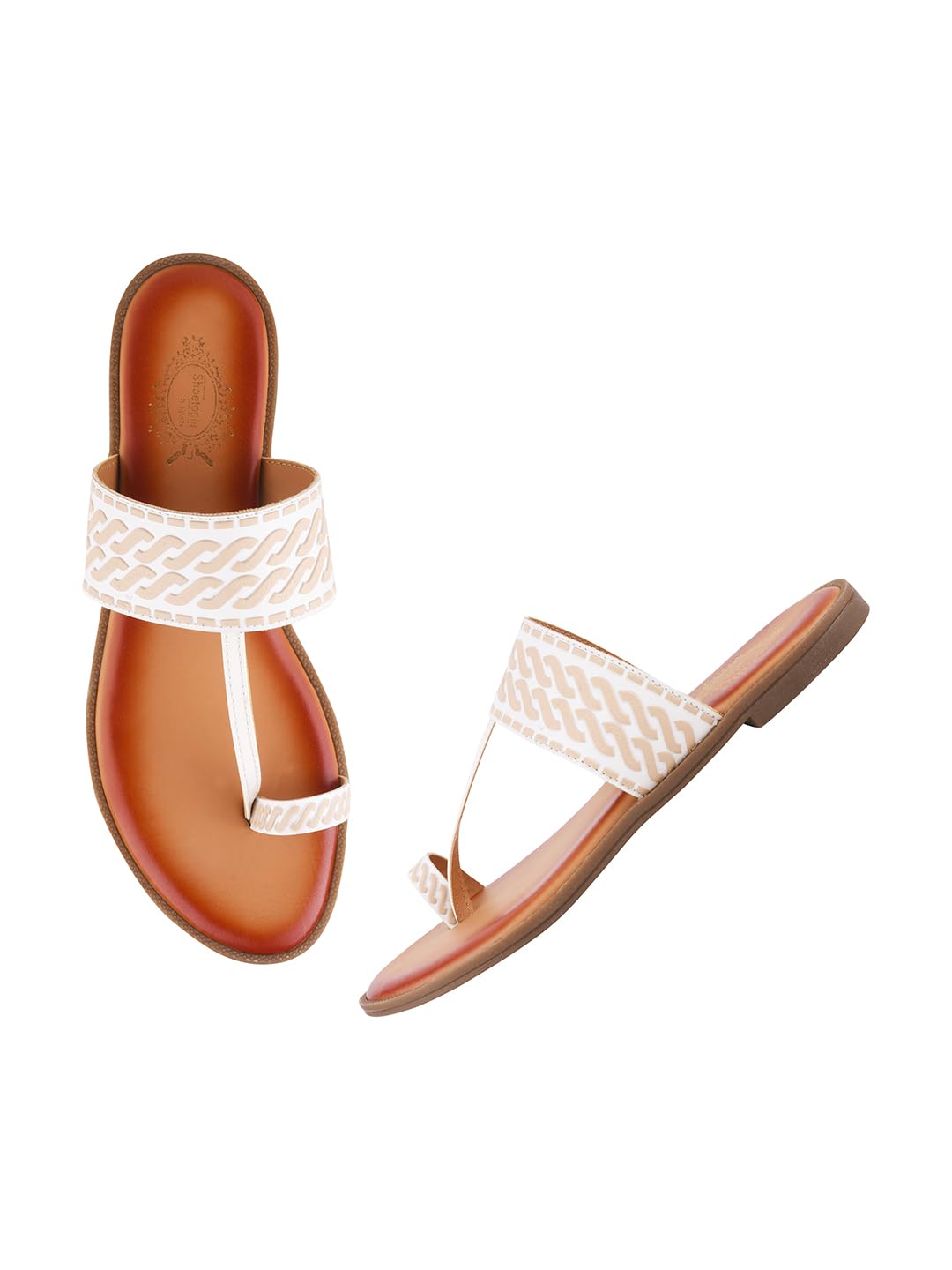 Shoetopia Womens Kolhapuri-166 Flat Sandal-8 Kids UK (Kolhapuri-166-White)-EU41 (B0D76XQKJQ) Amazon Price History, Amazon Price Tracker
