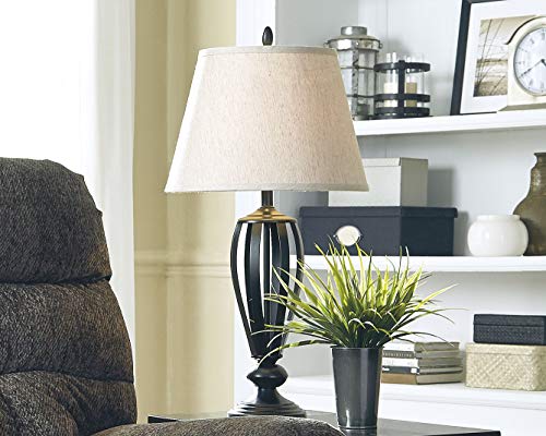 Signature Design By Ashley Mildred Modern Bronze Metal Table Lamp, 2 Count, 29.75", Almost Black #TOP3