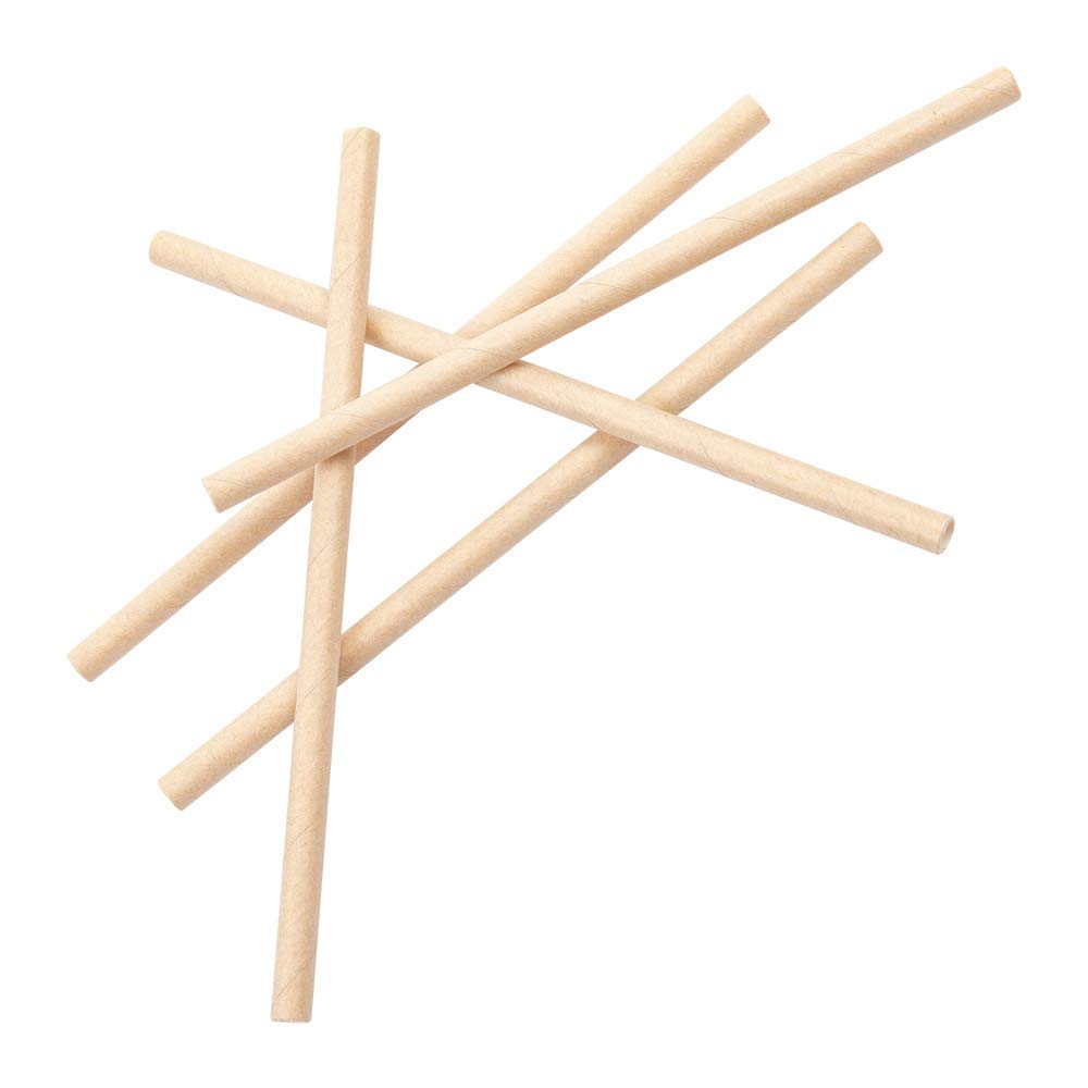 García de Pou - 250 unidades - Pajitas Rectas Cóctel Ø0,60X14 Cm Natural Kraft