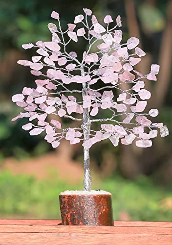 Rose Quartz Crystal Tree Of Life - Handmade Gemstone Tree, Chakra Tree Of Life, Feng Shui Decor, Money Tree, Spiritual Gift, Pink Healing Crystal Tree, Artificial Tree, Bonsai Tree, Crystal Decoration #TOP3