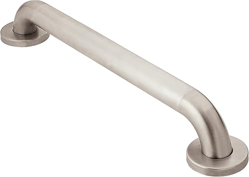 Moen LR8716P - Barra de seguridad para baño de acero inoxidable de 16 pulgadas, Peened