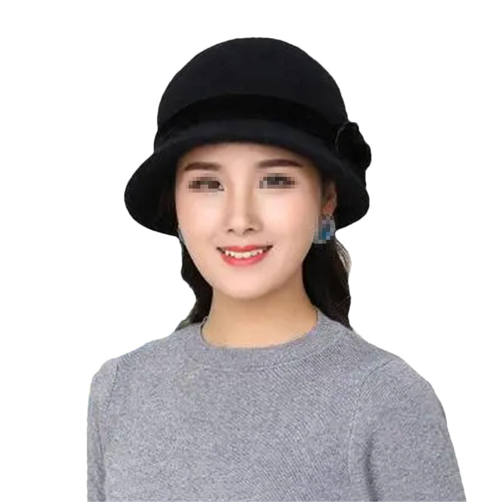 SaoBiiu Autunno Inverno Fedoras Cappello di Pelliccia per le Donne Casual Cap Tinta unita Cloche Cappello Cappelli Donna Cappelli Fedora Caldo