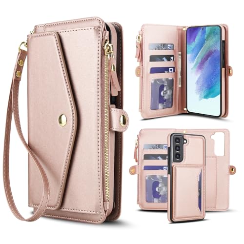 Housse portefeuille Samsung S21 FE 5G en cuir avec clapet aimanté