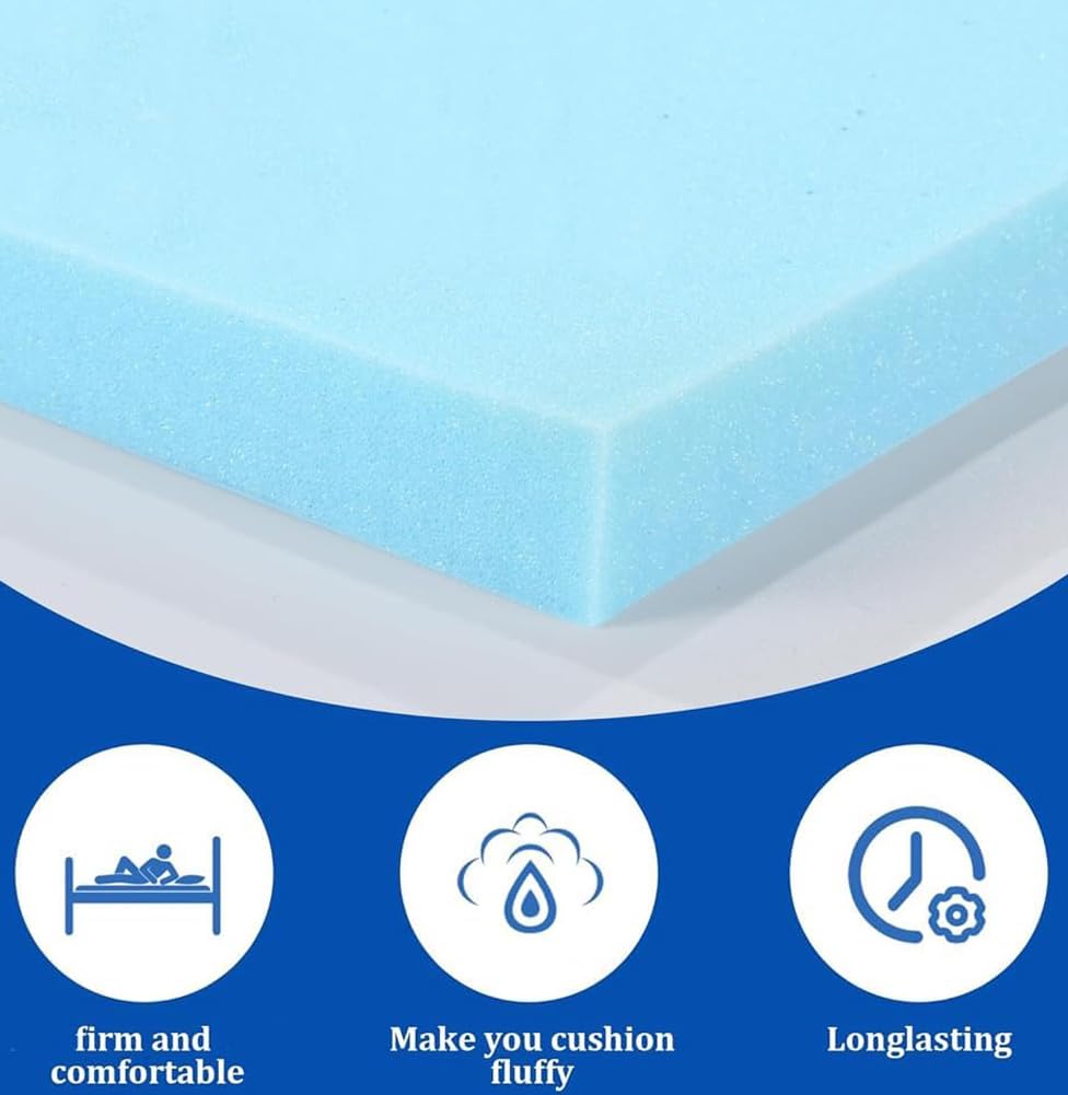 High De UpholsteFoam - Cuscino imbottito in schiuma, spessore 10 cm, per sedie da pranzo, sedie a rotelle, divani, dimensioni cumizzabili (65 x 65 cm), ricambio ideale per t