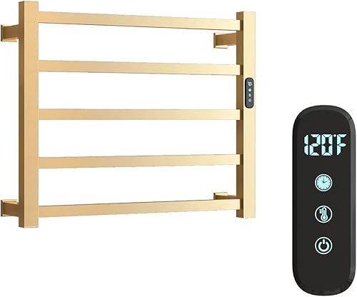 Calentadores de toallas de lujo de 5 bares para montar en la pared, calentador de toallas para baño con temporizador y temperatura, varios niveles