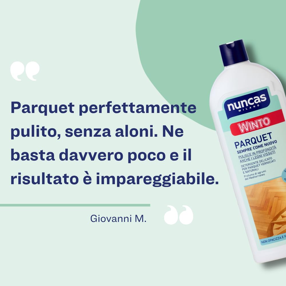Nuncas - Winto Parquet - Detergente per Pavimenti in Parquet - Multipack - Confezione da 3 x 1000 ml