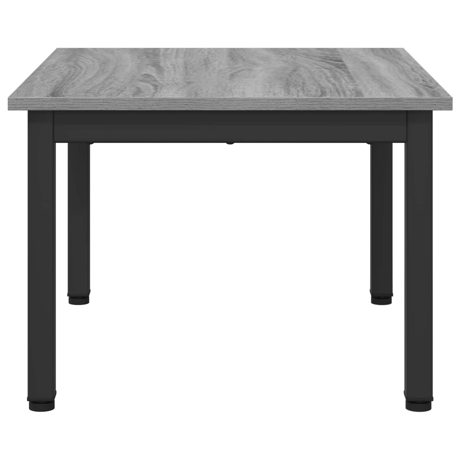 Couchtisch Graues Sonoma aus Holzwerkstoff 60 x 50 x 36 cm mit Metallfüßen moderner Wohnzimmertisch rechteckig für Sofa Lounge Beistelltisch mit großer Ablagefläche