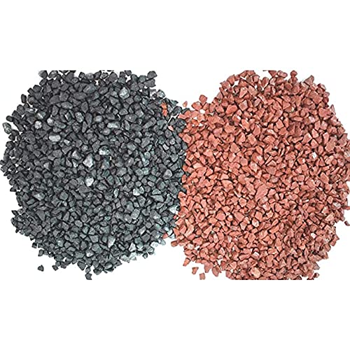 Image of Decorative Stones Marble Chips Pebble Stones for Aquarium Home Garden Indoor & Outdoor Decoration (Black & Brown, 950 gm)