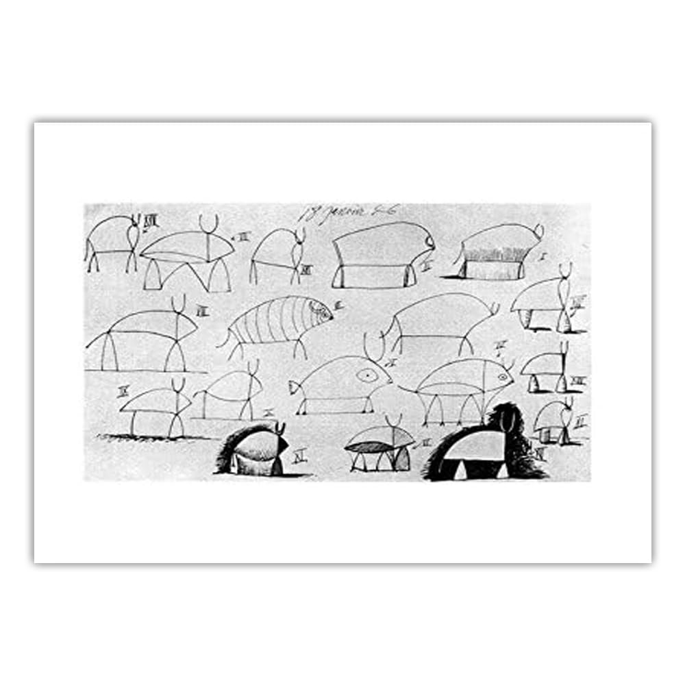 Matvsd Kohecs Bull by Pablo Picasso Minimalist Poster and Prints Pablo Picasso Wall Art Picture Modern Canvas Painting for Office Decor 40x60cmx1 Frameless