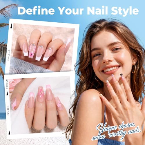 Image of UNA GELLA Gel Nail Tips Coffin Medium 450PCS 15 Sizes Full Cover