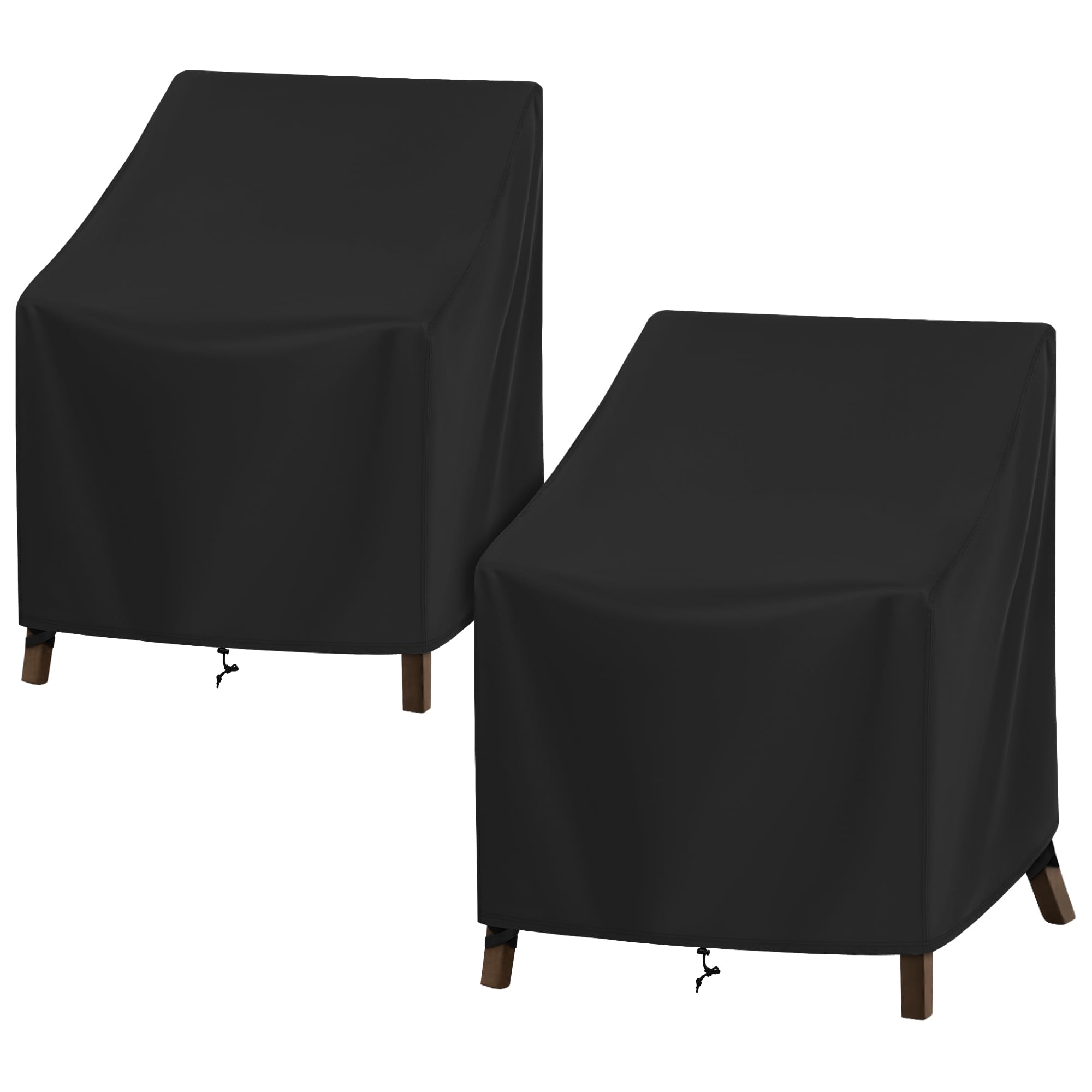 Photo 1 of SunPatio Outdoor Chair Covers Waterproof, 2 Pack Patio Chair Covers with Windproof Straps, Outdoor Patio Furniture Covers All Weather Protection, 38" W x 31" D x 32" H, Black