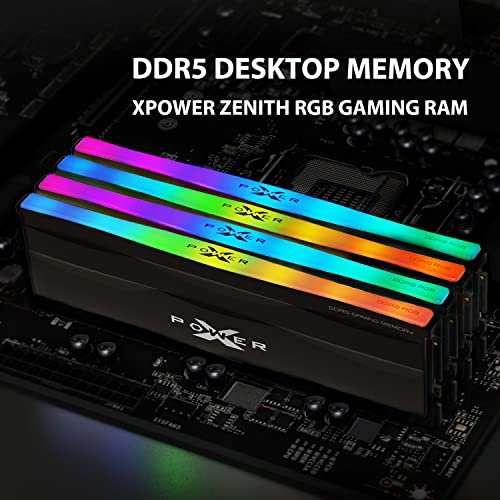 Image of Silicon Power XPOWER Zenith RGB DDR5 32GB 5600MHz PC5-44800 CL40 1.25V UDIMM Gaming Desktop Computer RAM Memory, Black