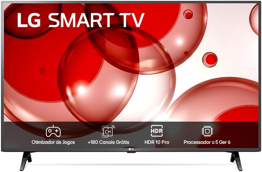Smart TV 43" LG Full HD 43LR6700 Processador α5 Ger6 AI Alexa integrado LG Channels webOS 23 compatível com Controle Smart Magic