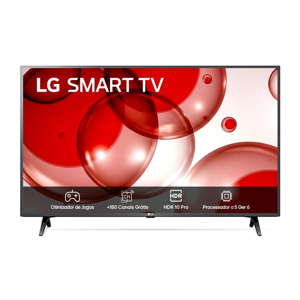 Smart TV 43" LG Full HD 43LR6700 Processador α5 Ger6 AI Alexa integrado LG Channels webOS 23 compatível com Controle Smart Magic