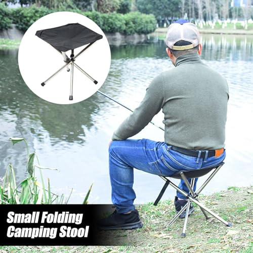 Tabouret pliant compact en inox pour camping et pêche léger
