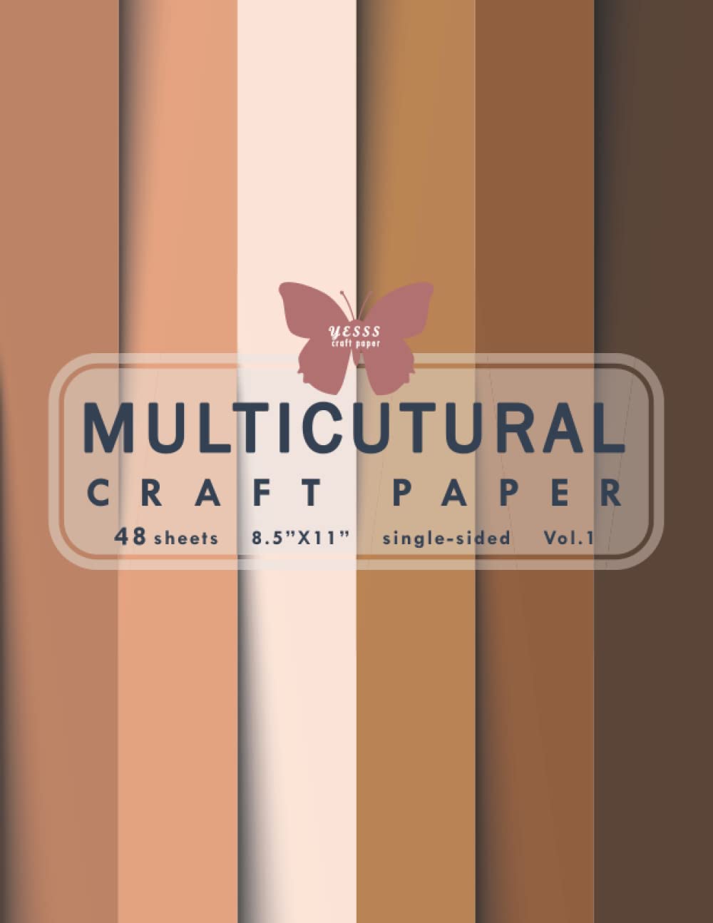 YESSS craft paper: Multicultural Scrapbook Paper Pad Vol.1, 48 Sheets, 6 Assorted Colors, 8.5x11 Inches, Single-sided, Decorative craft papers for ... kids' craft projects for school/classroom