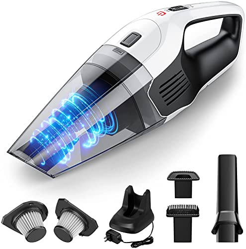 Handheld Vacuum Cleaner, 8.5KPa Powerful Cyclonic Hand Vacuum Cordless Rechargeable, Portable Handheld Vacuum Cordless Car Vacuum, 3-4h Charge, Wet Dry Vacuum Cleaner, for Carpet Hard Floor Upholstery