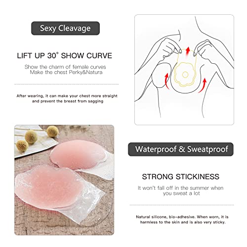 Promking Breast Pasties Lift - Invisible Silicone Breast Lifting Adhesive Bra Reusable Nipple Covers for Women2