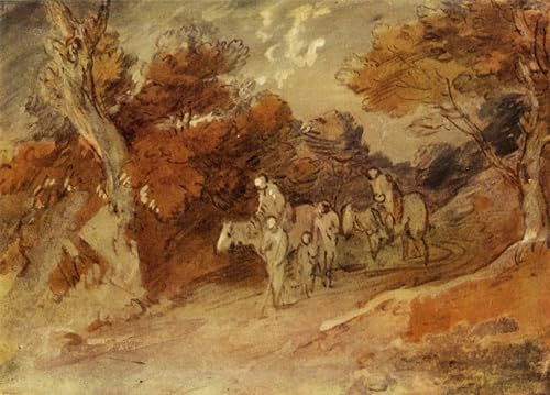 Tableau Gainsborough Figures et chevaux decoration chambre impression sur toile 60x90cm
