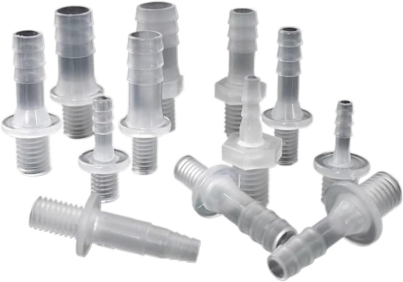 Conector de manguera PP/PE M6 a 2mm, adaptador de púa recta for tubería de riego, bomba de aire de acuario, junta de tubería de agua, 10 Uds.(M5-4.8mm,50pieces)