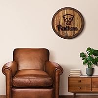 Vista 16 de The Fan-Brand NCAA Oklahoma Sooners: Faux Barrel Top Wall Clock Sports Team Bar Sign Décor - Home Man Cave, Party Decoration - Made On Demand