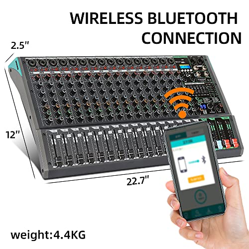 Depusheng PA16 Table de mixage professionnelle 16 canaux Contrôleur DJ avec 99 effets DSP Entrée Bluetooth Lecteur USB Alimentation fantôme 48V - Image 6