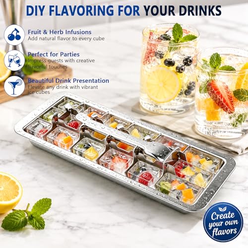 Bandeja para hielo de acero inoxidable, pack 2 miniatura 4