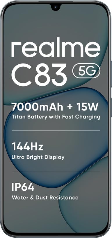 Image of realme C83 5G 4GB RAM, 128GB ROM, Dimensity 6300 Processor, 6.8-inch HD+ Display, 13MP Rear Camera, 7000mAh Battery, (Sprouting Green)