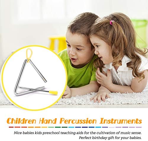 Daconovo Children Hand Percussion Instruments Kit Kids Musical Instruments Set Hand Percussion Set 10pcs Portable Music Enlightenment Musical Toys with Storage Bag for Babies Preschool - 4