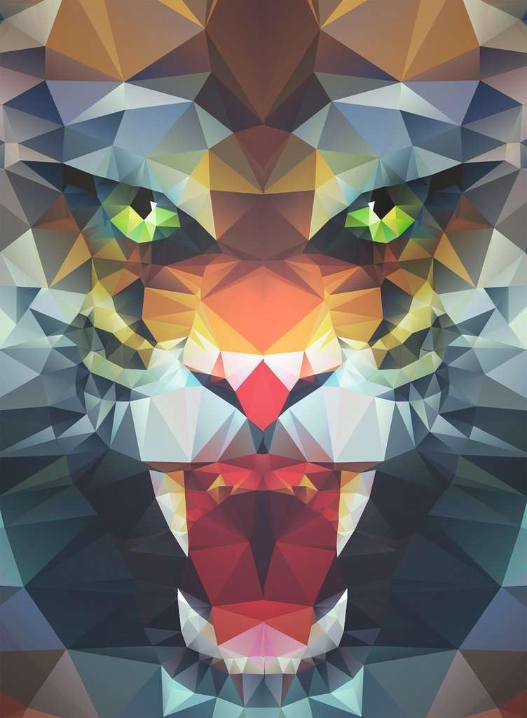 RAVENSBURGER Puzzle 16984 Lion from Ploygons 500 Pieces