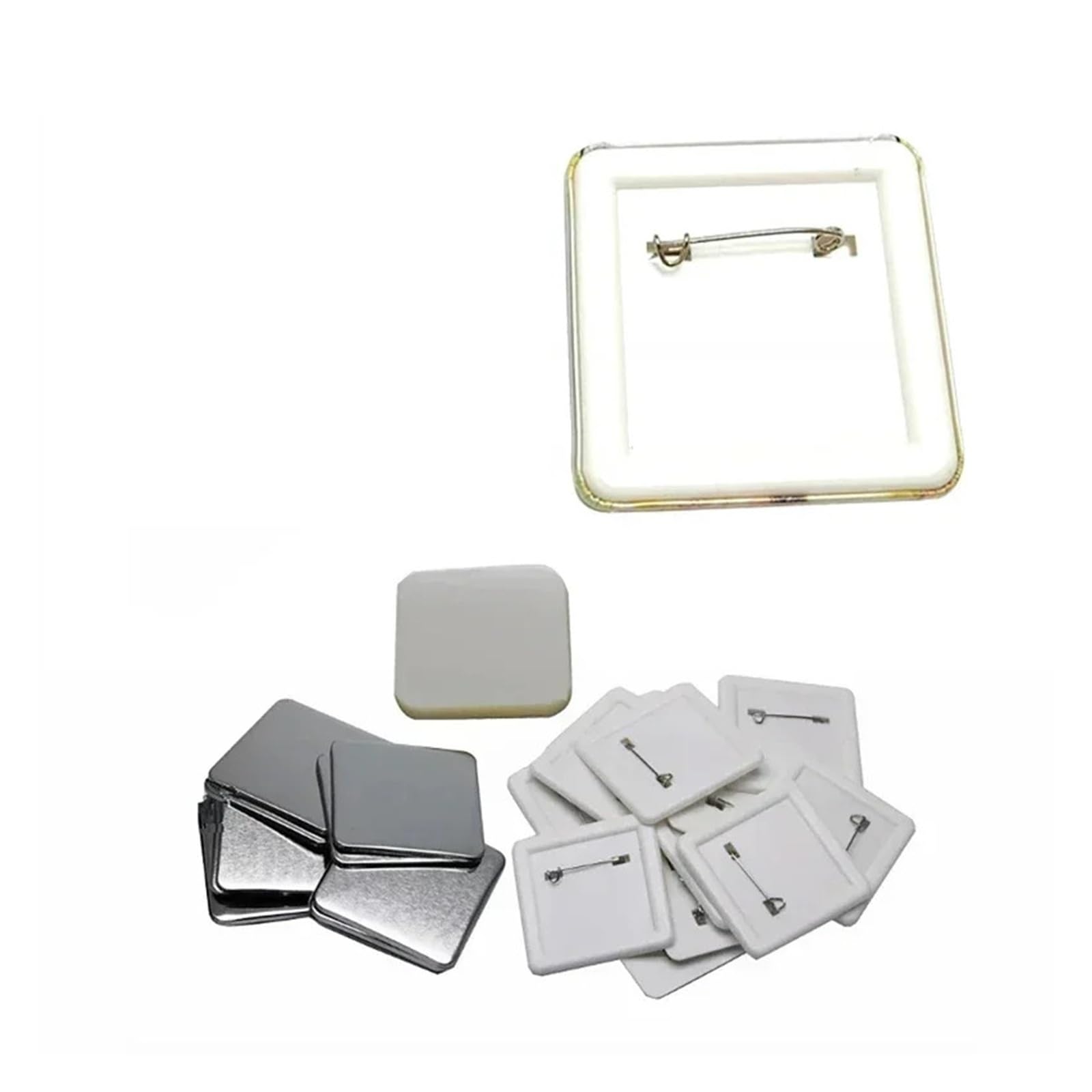 Machine à fabriquer des badges carrés, aimants souples for réfrigérateur, 50 x 50 mm, for badges vierges, en métal, plastique, bricolage Compatible(With Soft magnet badge)