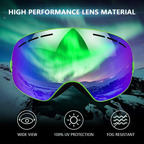 HONGDAK Ski Goggles Snow Snowboard Snowmobile Men Women Youth Kids Anti Fog Winter Sports Snowboarding Skiing Goggles - Thumbnail 5