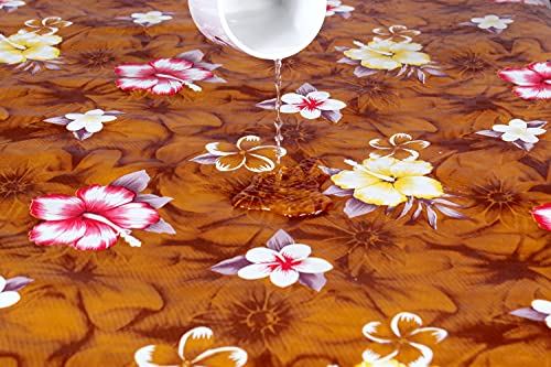 Image of The Furnishing Tree Waterproof Square Shaped 4 Seater Printed Dining Table Cover Size 60x60 inches with White Border Lace