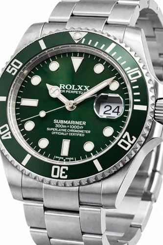 Image of Premium Stainless Steel Submariner Style Watch - Green Dial Edition | 300M Water Resistant Stainless Steel Timepiece