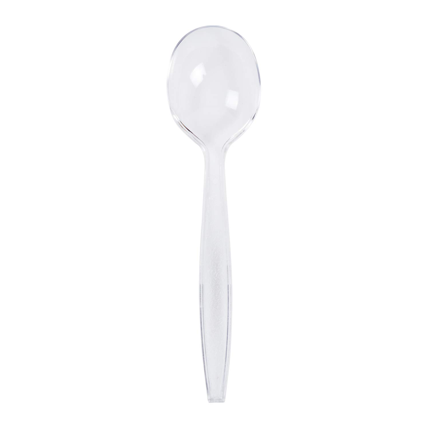 AmerCareRoyal Heavy Weight Unwrapped Disposable Polystyrene Plastic Soup Spoons for Restaurants and Catering – Paper, Clear, Pack of 1000, Model S4601C-C