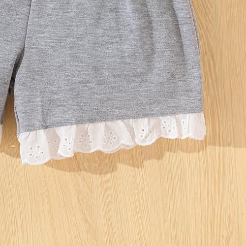 Image of Kid Young Girl Clothes Outfits Square Neck Tank Top Letter Patched Girls Summer Shorts Set(6-7T)