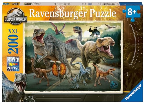 Ravensburger - Puzzle: Jurassic World, Puzzles Infantiles 8 Años o Más, 200 Piezas, Rompecabezas, Regalos Niños 8 Años, 58x25cm