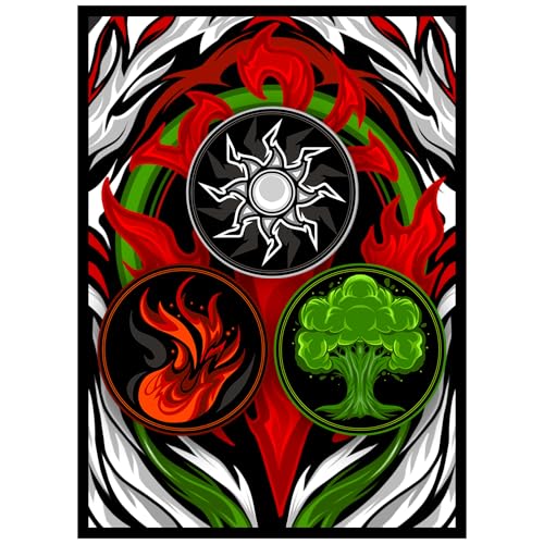 Realm Guard - 100ct Textured Matte TCG/MTG Card Art Sleeves (White Red Green)