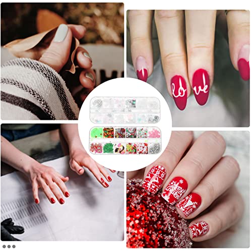 Beaupretty 2 Caixas Flake Polish Sparkly Gifts Decal Xmas Nail Art Body Decoration Acessórios Da Mod