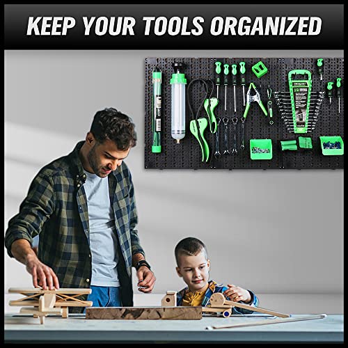 Swanlake 8Pcs Black Plastic Pegboard Panels, 152"Wide Garage Tool Pegboard #TOP6