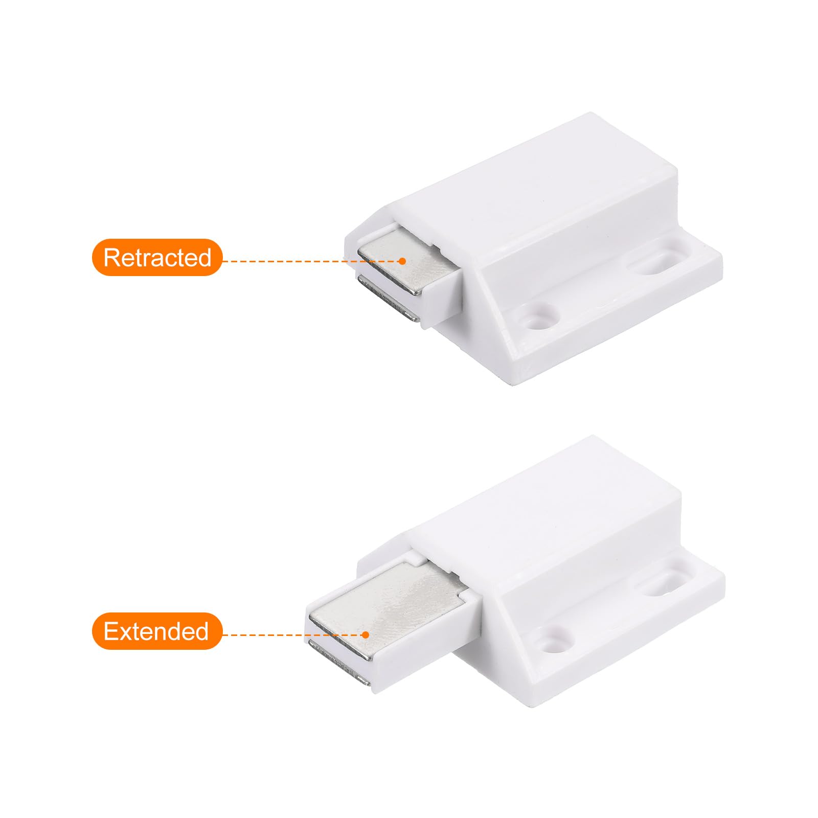 Sourcingmap Glass Door Magnetic Touch Catch Latch Closure Plastic White 10pcs, 5-8mm 4Set - Image 3