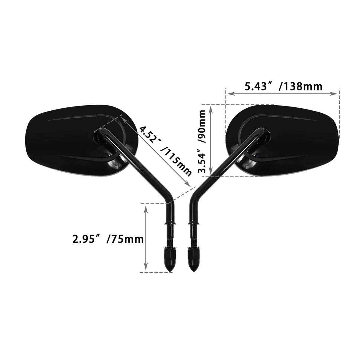 Rétroviseurs Latéraux Arrière De Motos pour Har&Ley pour Hon&da Road King Touring Sportster Fat Boy Softail Bobber Chopper Street Glide Rétroviseurs Moto