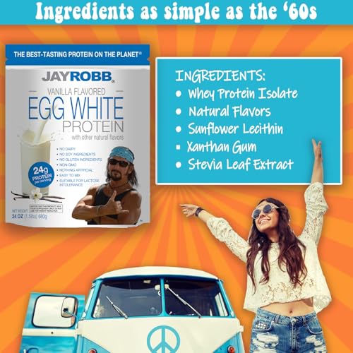 image for Jay Robb Vanilla Egg White Protein Powder, Low Carb, Keto, Vegetarian,