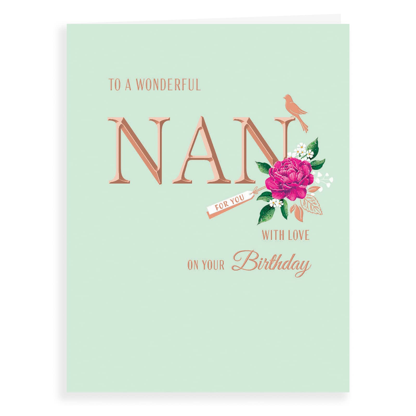 To A Wonderful Nan With Love On Your Birthday. 8x6 Inches (19x13cm)