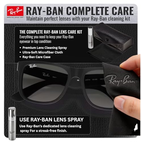 Image of Ray-Ban RB4165 JUSTIN CLASSIC Square Shape Sunglasses for Men with Official Eyewear Kit